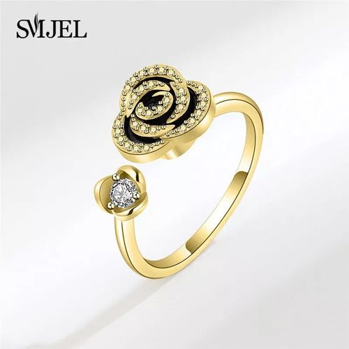 Smjel-Bague Fidget Spinner Pour Femme,Bijoux De Mariage,Anti-Souligné,Anlande,Plusieurs Clip,Fleur,?il,Papillon,Animal,Rotation