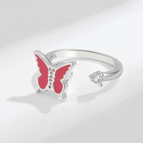 Smjel-Bague Fidget Spinner Pour Femme,Bijoux De Mariage,Anti-Souligné,Anlande,Plusieurs Clip,Fleur,?il,Papillon,Animal,Rotation