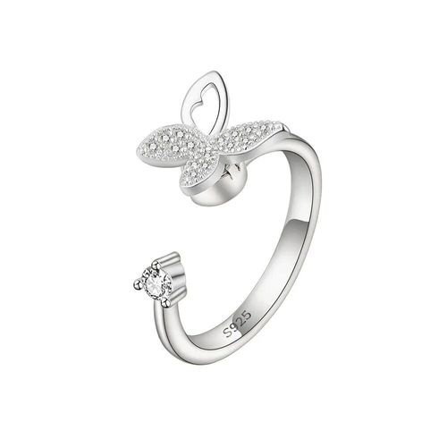 Smjel-Bague Fidget Spinner Pour Femme,Bijoux De Mariage,Anti-Souligné,Anlande,Plusieurs Clip,Fleur,?il,Papillon,Animal,Rotation