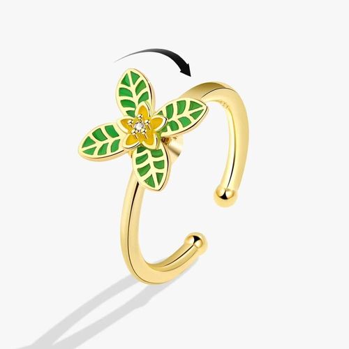 Smjel-Bague Fidget Spinner Pour Femme,Bijoux De Mariage,Anti-Souligné,Anlande,Plusieurs Clip,Fleur,?il,Papillon,Animal,Rotation