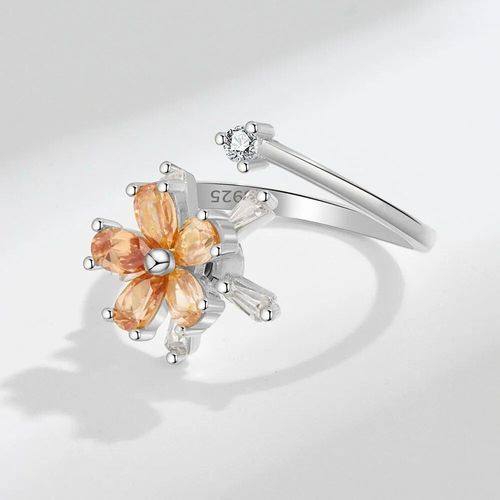 Smjel-Bague Fidget Spinner Pour Femme,Bijoux De Mariage,Anti-Souligné,Anlande,Plusieurs Clip,Fleur,?il,Papillon,Animal,Rotation