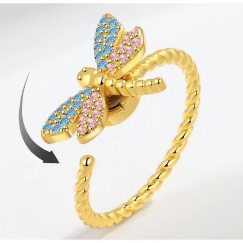Smjel-Bague Fidget Spinner Pour Femme,Bijoux De Mariage,Anti-Souligné,Anlande,Plusieurs Clip,Fleur,?il,Papillon,Animal,Rotation