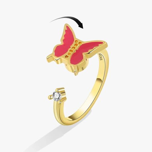 Smjel-Bague Fidget Spinner Pour Femme,Bijoux De Mariage,Anti-Souligné,Anlande,Plusieurs Clip,Fleur,?il,Papillon,Animal,Rotation