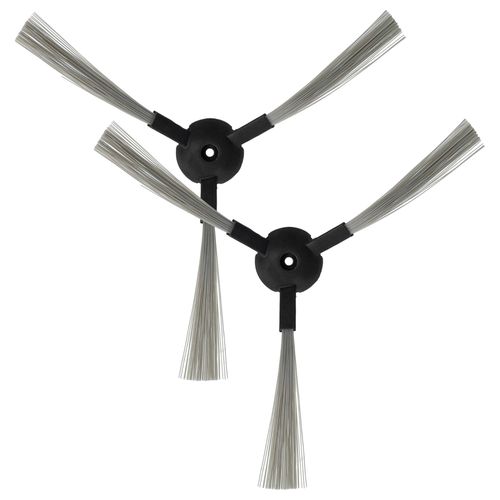 vhbw 2x Brosse latérale compatible avec Hoover Robo.com2 robot aspirateur - Lot de brosses, gris / noir