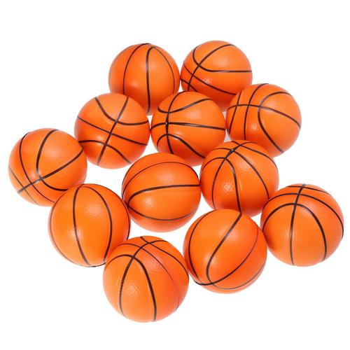 12pcs Mini Balles De Sport Squeeze Basketball Balles Anti-Stress Favor Jouets Pour Enfants F¿ºte Soulagement Du Stress Relaxation (Orange)