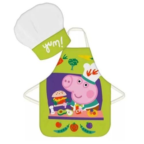 Ensemble 2 Pièces Tablier Pour Enfants Peppa Pig Yum Numéro D'article : Brm013629 Pour Les 3 À 8 Ans.