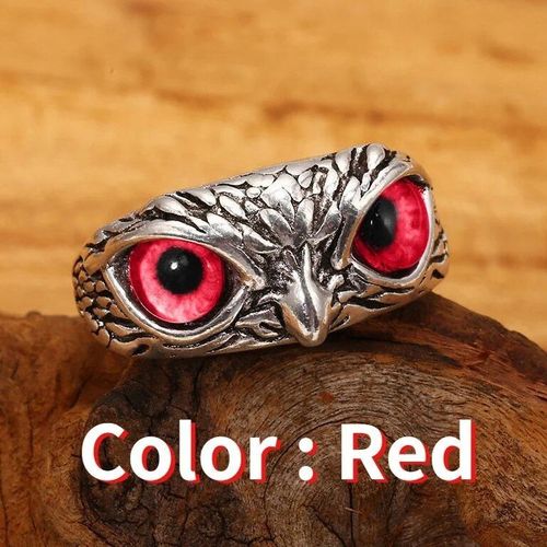 Stranger Things Bague Femme Tendances 2022 Bijoux Femme Aesthetic Yeux Gothiques En Acier Inoxydable,Bague De Hibou Cool,Anneaux Réglables Pour Hommes Et Femmes,Accessoires Pour Femmes