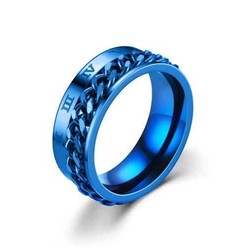 Bague Anti-Anxiété Pour Hommes,Anneau Avec Chiffres Romains,En Titane Et Acier,Chaîne Rotative,Multifonction,Spinner