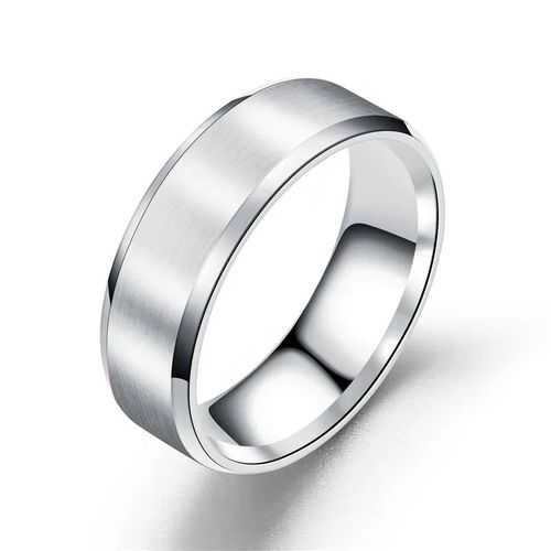 Bague De Fiançailles En Carbure Noir Pour Homme,Classique,Solide,Métal Blanc,Mariage,Accessoire Bijoux,8mm