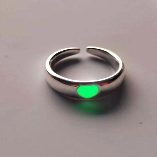 Bague Lumineuse En Forme D'étoile Bleue Pour Femmes Et Hommes,Anneau De Doigt Réglable,Couleur Argent,Brille Dans La Nuit,Bijoux Cadeau D'anniversaire