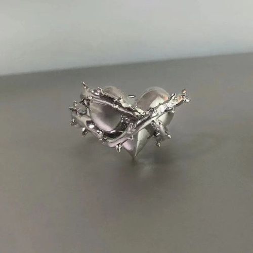Bague Réglable Vintage Pour Femme,Fleurs Gothiques Créatives,Coeur D'amour,Jolis Bijoux De Fête,Mode Irrégulière,2023