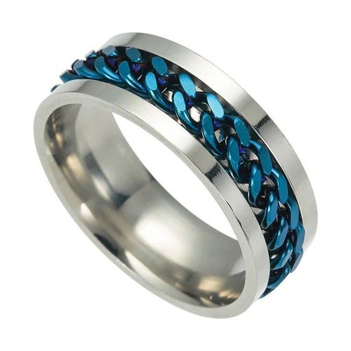 Jospinner-Bague En Acier Inoxydable Pour Homme,Rotation,Anlande,Fidget,Bleu,Or,Document,Noir,Punk,Rock,Bijoux