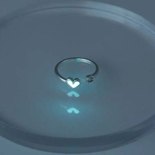 Bague Lumineuse En Forme D'étoile Bleue Pour Femmes Et Hommes,Anneau De Doigt Réglable,Couleur Argent,Brille Dans La Nuit,Bijoux Cadeau D'anniversaire