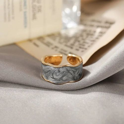Bague Ouverte Rétro En Or Pour Femme,Bijoux De Mariage,Double Goutte D'huile,Bague Réglable Irrégulière,Bijoux De Luxe,2023