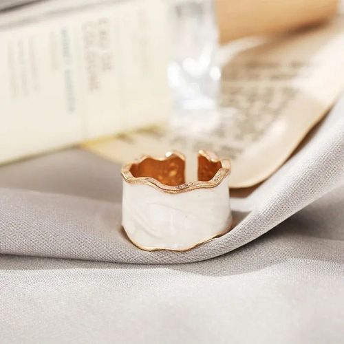 Bague Ouverte Rétro En Or Pour Femme,Bijoux De Mariage,Double Goutte D'huile,Bague Réglable Irrégulière,Bijoux De Luxe,2023