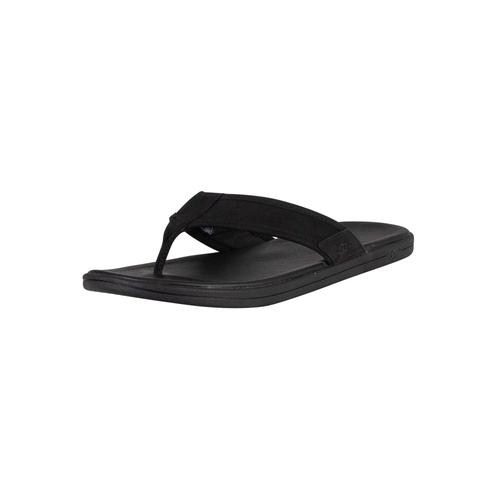 Ugg Tongs Bord De Mer En Cuir Noir