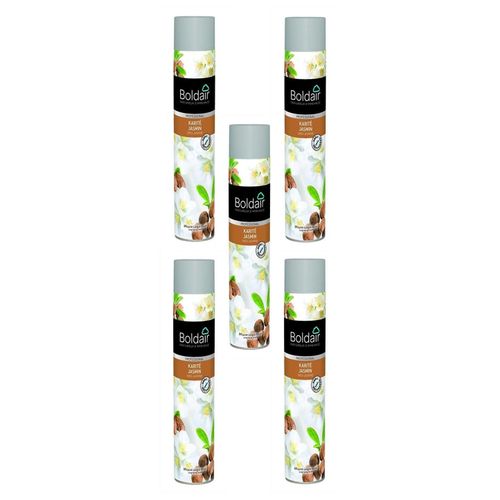 Boldair Lot de 5 Aérosols 750 ml désodorisant parfumant karité jasmin