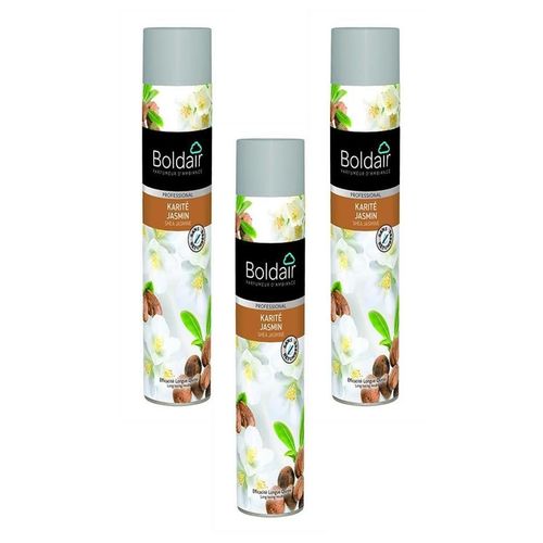 Boldair Lot de 3 Aérosols 750 ml désodorisant parfumant karité jasmin