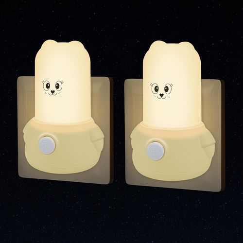 Trahoo-Veilleuse B¿¿B¿¿ Prise Electrique Avec Interrupteur, Lot De 2 Lampe Murale Chien D¿¿Corer Chambre Enfant, Lumi¿¿Re Douce Pour Allaitement, Cadeau Maternit¿¿ Maman, Accessoires Naissance Nouveau-N¿¿