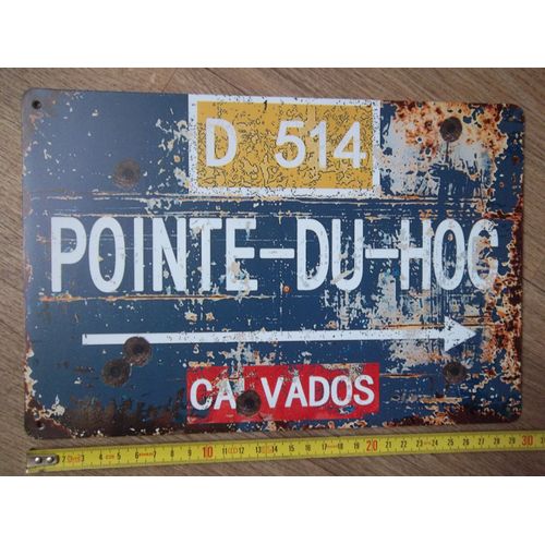 Plaque Normandie Vintage 30 Cm X 20 Cm - Pointe Du Hoc Décoration Métallique Rétro Maison Musé