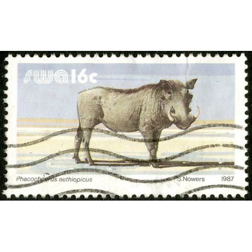 Timbre Oblitéré Swa, Phacochoerus Aethiopicus, S. Nowers, 1987, 16c