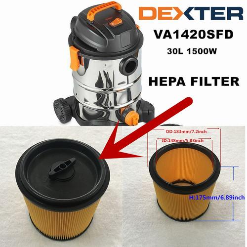 Filtre HEPA pour aspirateur à sec, filtre à cartouche, support DEXTER, VQ1420SFD, 30L, 1500W, 1 paquet