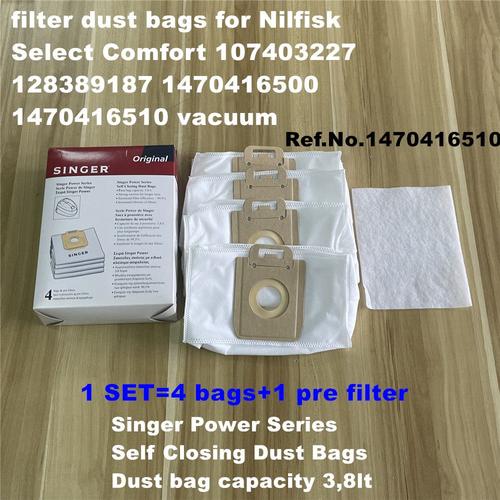 Sacs à poussière filtrants pour aspirateur Nilfisk Select Comfort 107403227 128389187 1470416500 1470416510 1 ensemble, pièces d'aspirateur, sac à poussière