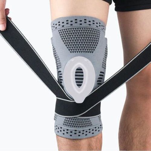 Protecteur De Rotule En Silicone,1 Pièce,Genouillère De Compression Pour La Course,Le Basket-Ball,Le Printemps - Type Gray-L
