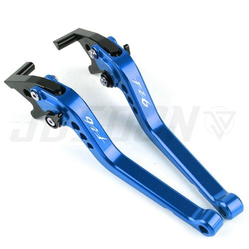 Leviers De Frein Et D'embrayage Cnc Pour Moto Yamaha Fz6 Fazer Fz6,Réglables,Courts - Type Black And Blue