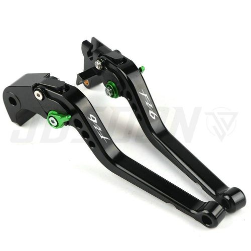 Leviers De Frein Et D'embrayage Cnc Pour Moto Yamaha Fz6 Fazer Fz6,Réglables,Courts - Type Green And Black