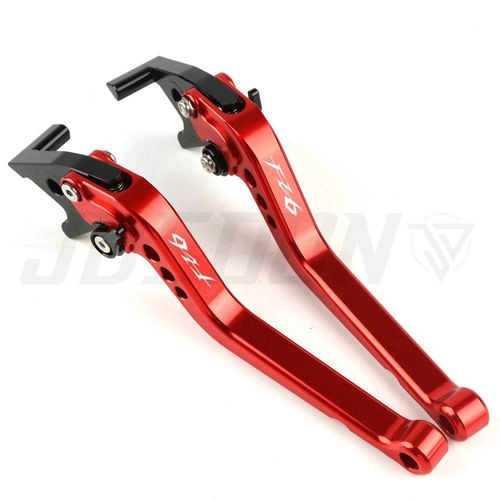 Leviers De Frein Et D'embrayage Cnc Pour Moto Yamaha Fz6 Fazer Fz6,Réglables,Courts - Type Black And Red