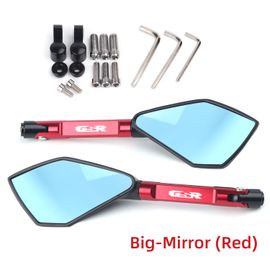 Rétroviseur Latéral Universel Cnc De Moto,Bleu,Anti-Absorbe Ouissement,Pour Suzuki Gsr400 Gsrfemale Gsr750 Gsr 600 400 750 - Type Red Big-Mirror