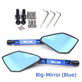 Rétroviseur Latéral Universel Cnc De Moto,Bleu,Anti-Absorbe Ouissement,Pour Suzuki Gsr400 Gsrfemale Gsr750 Gsr 600 400 750 - Type Blue Big-Mirror