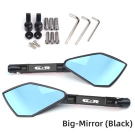 Rétroviseur Latéral Universel Cnc De Moto,Bleu,Anti-Absorbe Ouissement,Pour Suzuki Gsr400 Gsrfemale Gsr750 Gsr 600 400 750 - Type Black Big-Mirror