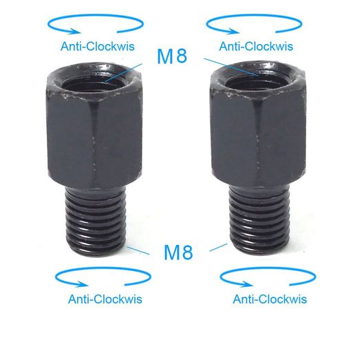 Paire D'adaptateurs De Rétroviseurs De Moto Noirs M M Boulon De Conversion De Rétroviseurs Dans Le Sens Des Aiguilles D'une Montre Fil Droit Gauche Anti-Horloge - Type 2x M8m8(Ll)