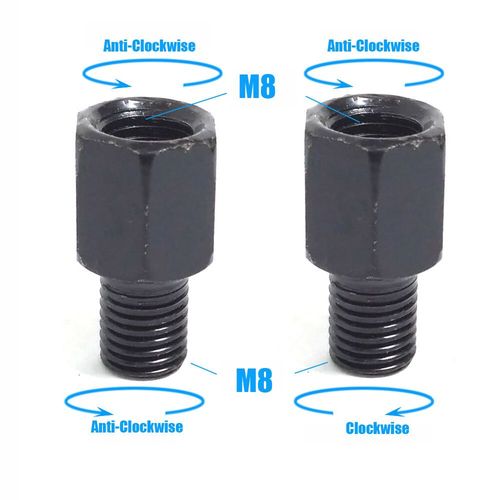 Paire D'adaptateurs De Rétroviseurs De Moto Noirs M M Boulon De Conversion De Rétroviseurs Dans Le Sens Des Aiguilles D'une Montre Fil Droit Gauche Anti-Horloge - Type M8m8(Ll And Lr)