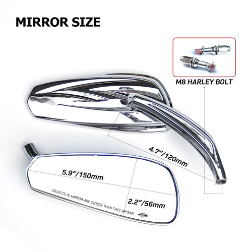 Rétroviseur De Guidon De Moto Pour Harley Davidson,Noir,Touriste,Sport,Sportster Iron 883 Street,Foetal De Rider,8mm - Type Silver