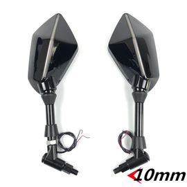 Rétroviseur Universel Avec Lumière Led Pour Moto,Rétroviseurs Latéraux,Boîtier,Bmw Runder Gs Runder Rt,10mm - Type Black-10mm