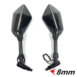 Rétroviseur Universel Avec Lumière Led Pour Moto,Rétroviseurs Latéraux,Boîtier,Bmw Runder Gs Runder Rt,10mm - Type Carbon-8mm