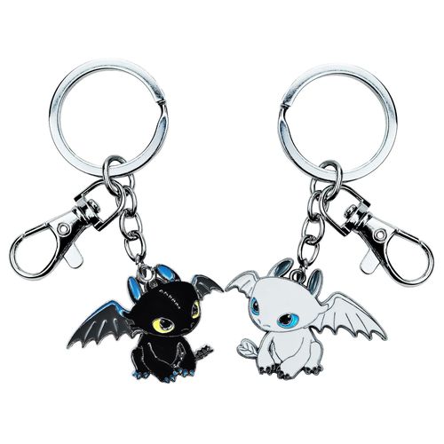 2pcs Couple Métal Porte-Clés Dragon Forme Édenté Porte-Clés Sans Sac Cintre Cintre Cadeau Amant Enfant