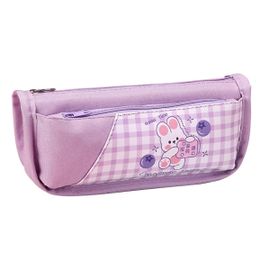 Mignon Étui À Crayons Motif Lapin Violet En Cuir Crayon Stylo Cas Papeterie Pochette Titulaire Boîte