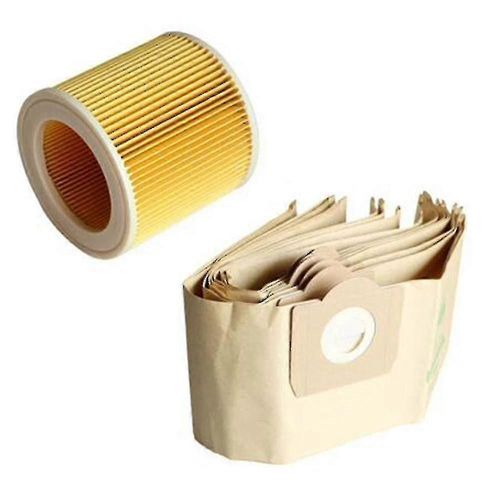 5x Sac à poussière 1x Filtre pour Aspirateur Karcher Wd3 Premium