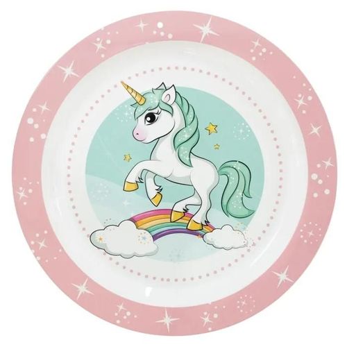 Assiette Plate Licorne En Mélamine Micro Ondable