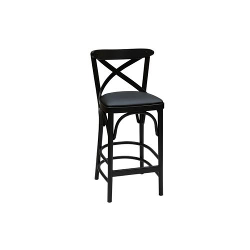 Tabouret De Bar Bistrot Hêtre Massif Noir H65 Cm Marcel