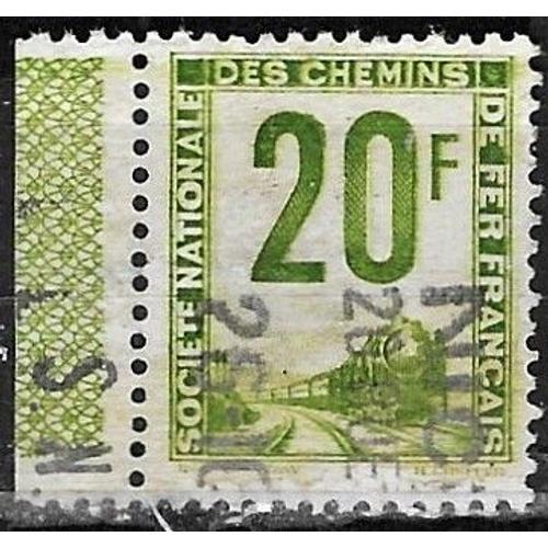 France 1944 / 47, Beau Timbre Pour Colis Postal - Petit Colis Yvert 11, Train - Locomotive À Vapeur 20f. Vert Jaune, Oblitéré, Tbe.