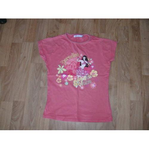 Tee Shirt Okaidi For Club Med Rose Orangé Tahitienne 10 Ans Tbe