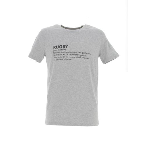 Tee Shirt Manches Courtes Monsieur T Shirt T-Shirt Definition Rugby Gris Chiné