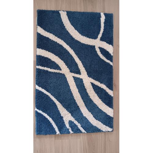 Tapis Salle De Bain Bleu/Blanc 50x80