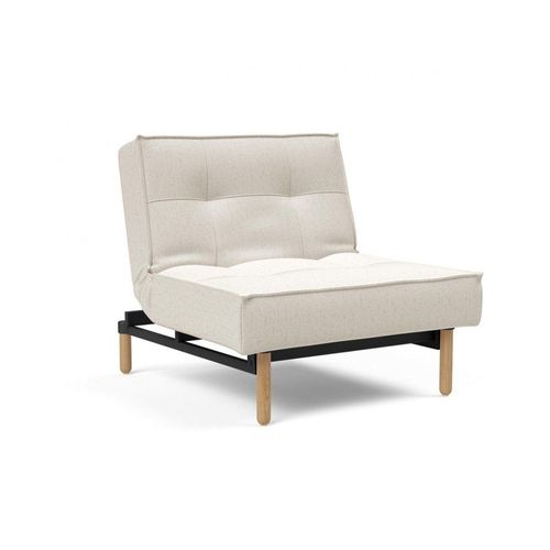 Innovation Living Fauteuil Splitback Styletto Convertible Lit 90*115 Cm Pieds Obus Naturel Tissu Bouclé Off White