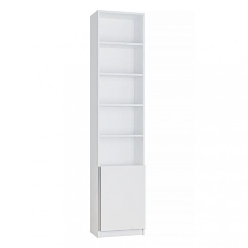 Colonne Bibliothèque Bermudes 1 Porte 50*35 Cm Hauteur 229 Cm Blanc Mat